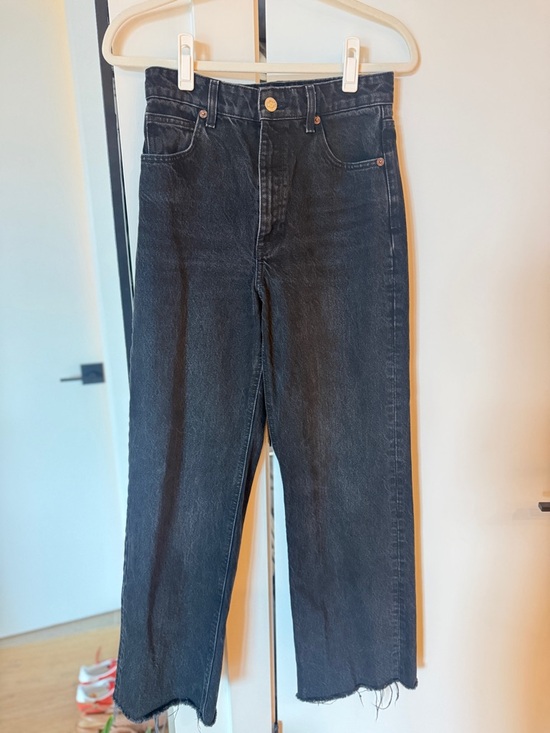 Zara Black High-Waist Wide-Leg Jeans size 6 - Picture 2 of 4